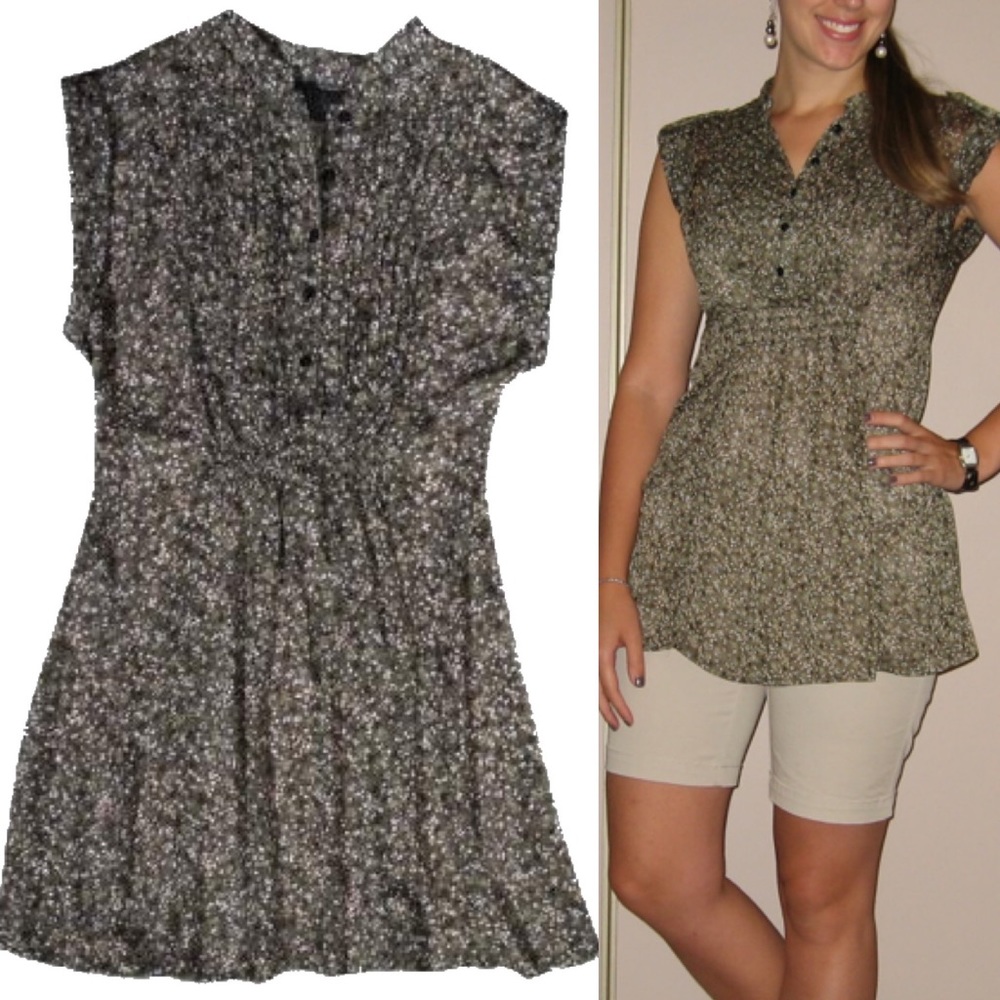 Olive green chiffon tunic - Picture 5 of 5